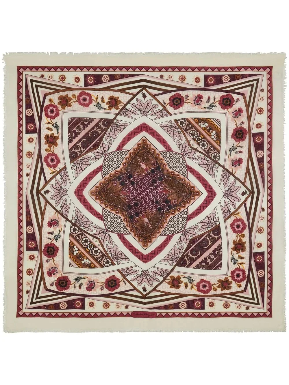 Nirvana-print silk shawl - 1