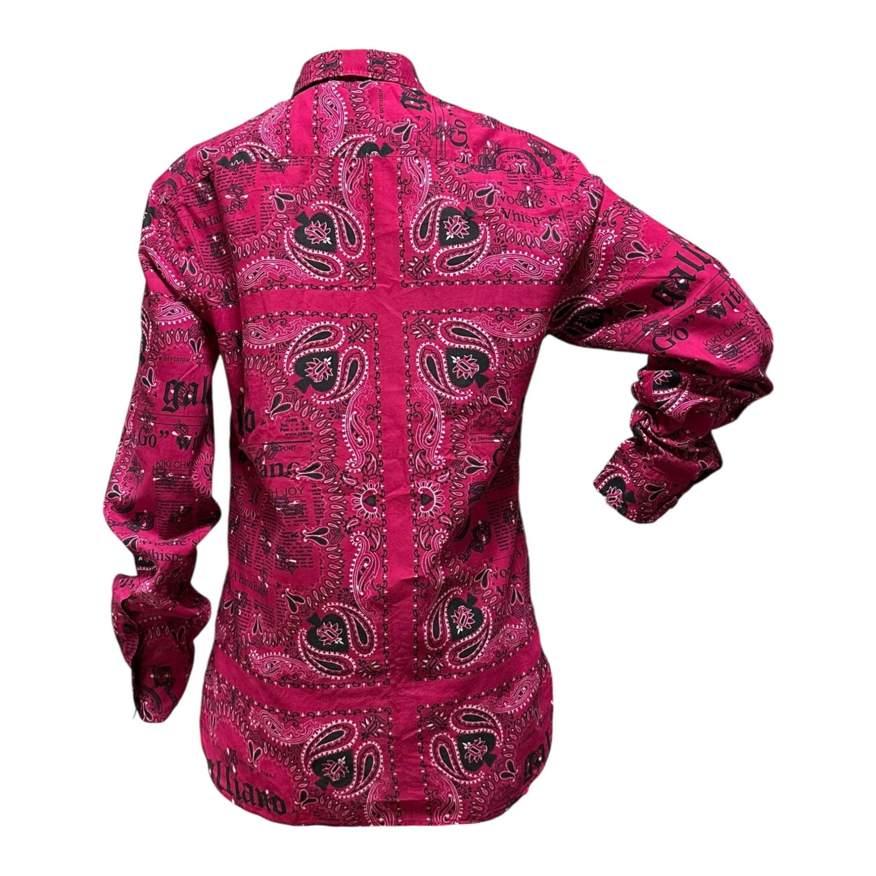 JOHN GALLIANO Newspaper Print Paisley Shirt - 2
