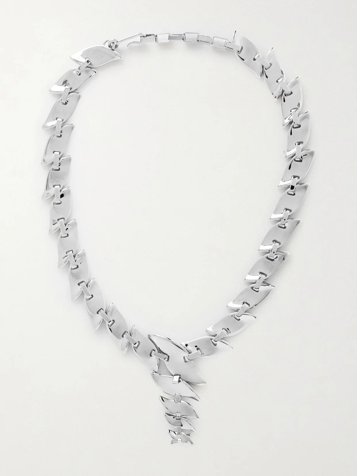 Leaf Silver-tone Necklace - 1