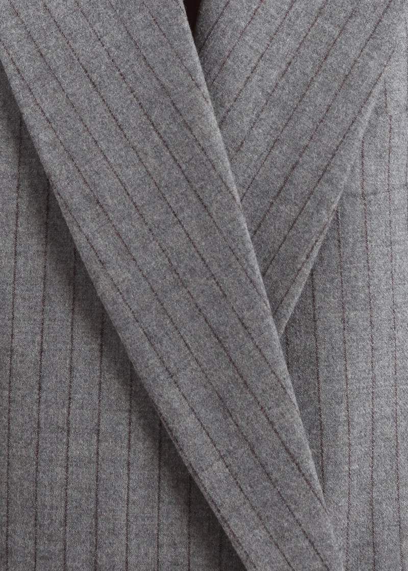 Newark Pinstripe Double Breasted Blazer - Grey/Brown 8