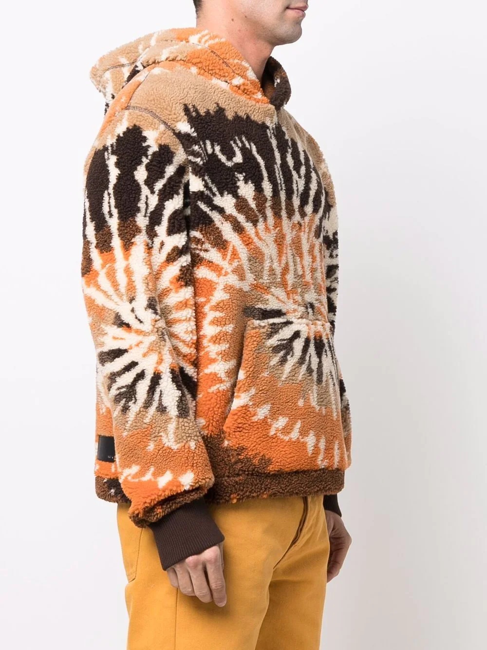 tie-dye faux shearling hoodie - 3