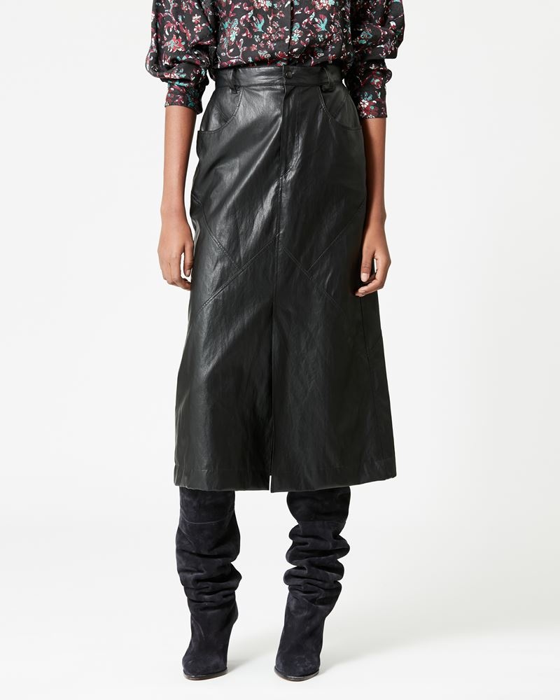 CECILIA FAUX-LEATHER MAXI SKIRT - 4