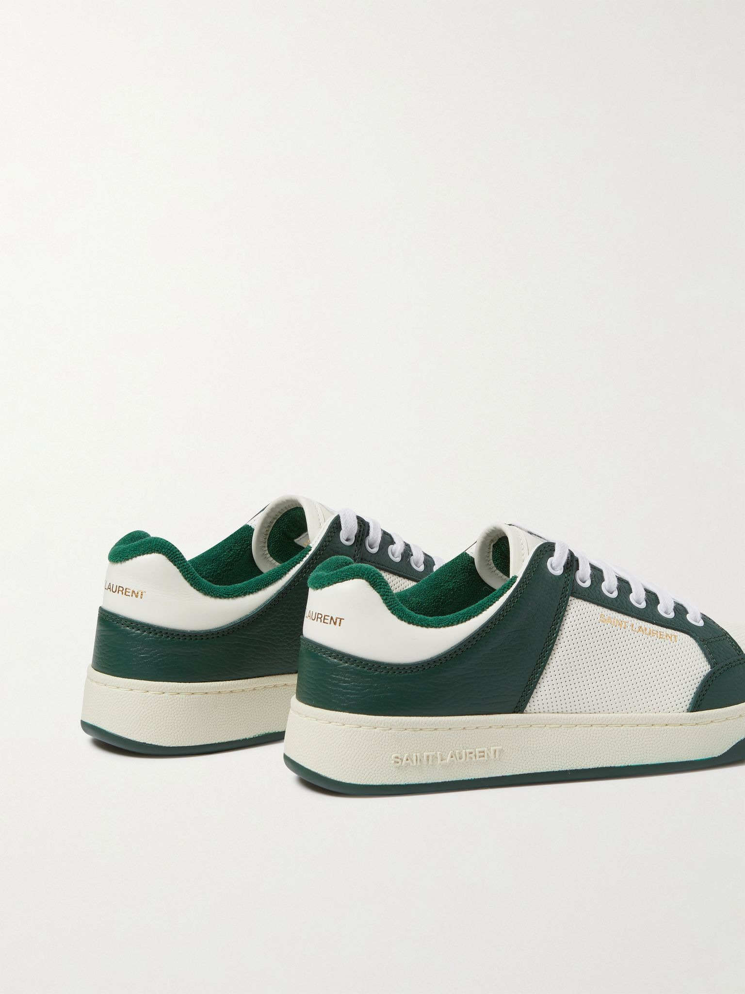 SL/61 Mesh and Leather Sneakers Green - 4