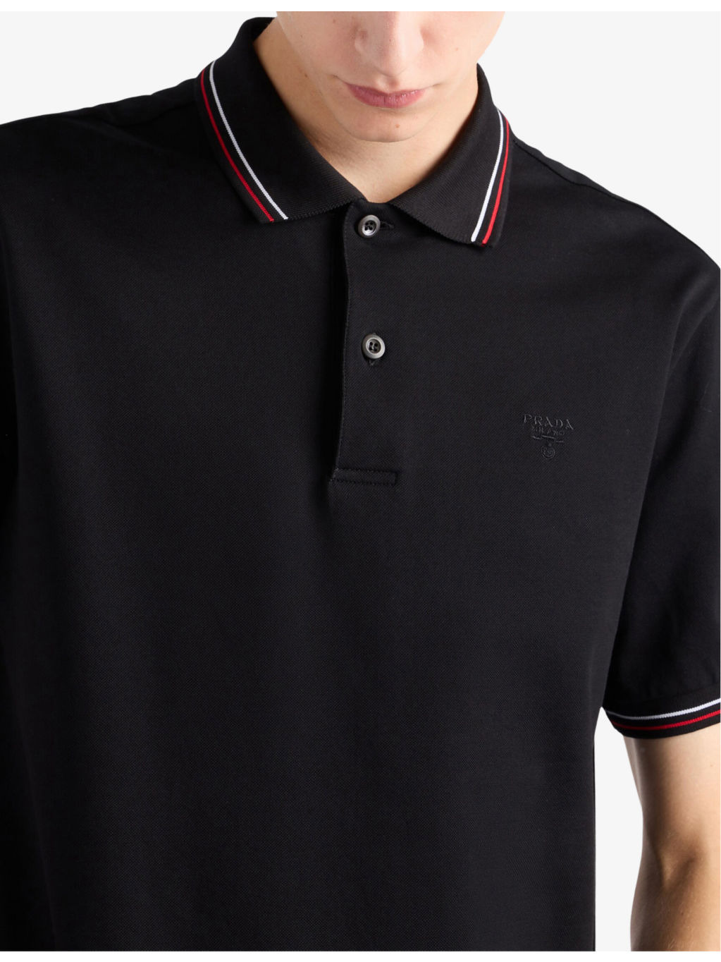 Short-sleeve stripe-trim pique polo shirt - 4