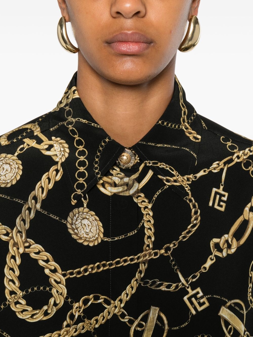 chain-print silk shirt - 5