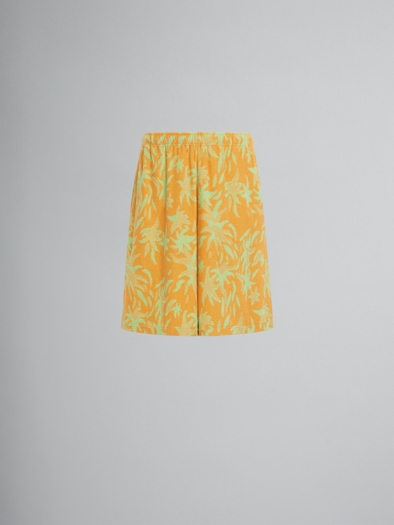 MARNI X NO VACANCY INN - ORANGE JACQUARD SPONGE FABRIC SHORTS - 1