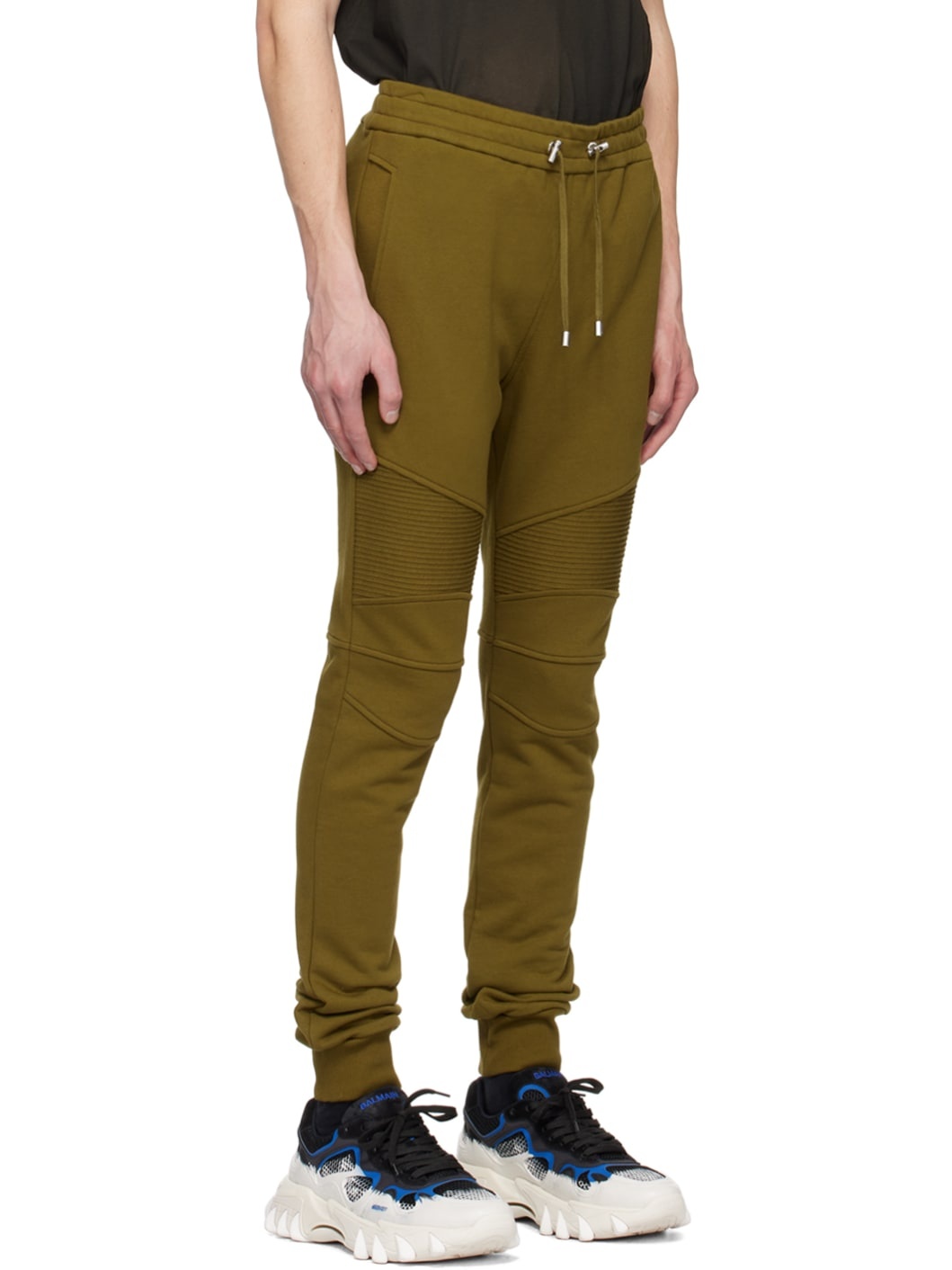 Khaki Paneled Lounge Pants - 2