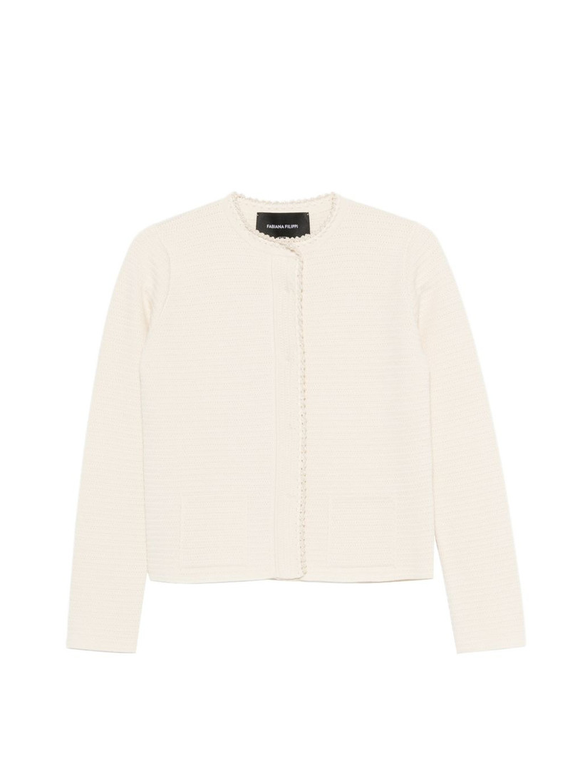 textured-trim cardigan 1