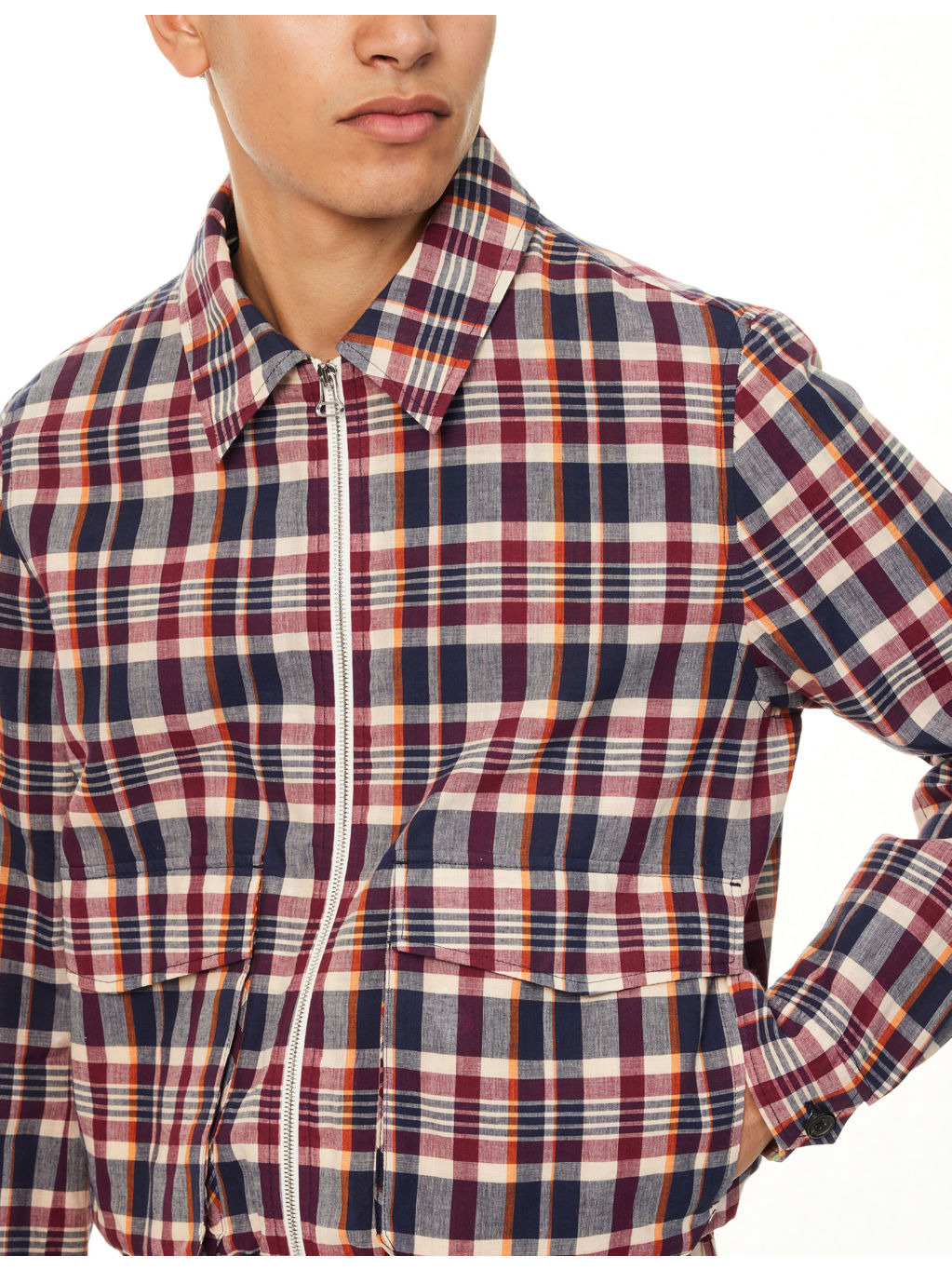 Check-Print Waxed Cotton Jacket - 5