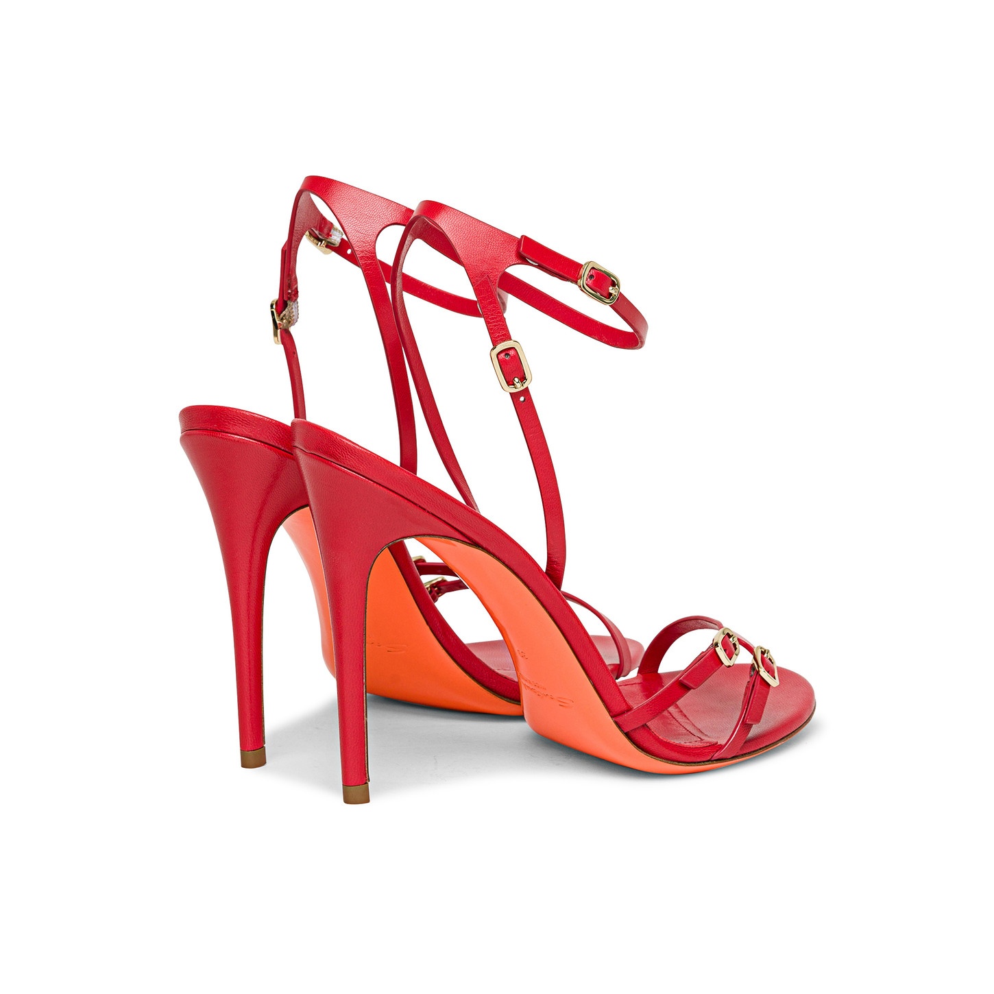 Women’s red leather high-heel sandal - 3