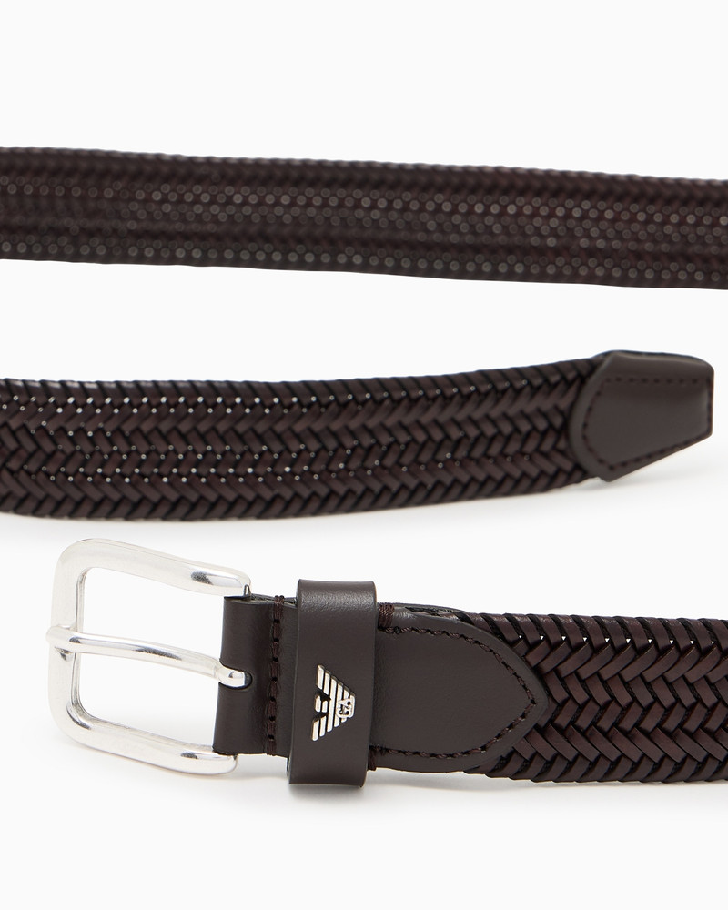 EMPORIO ARMANI WOVEN-LEATHER BELT outlook