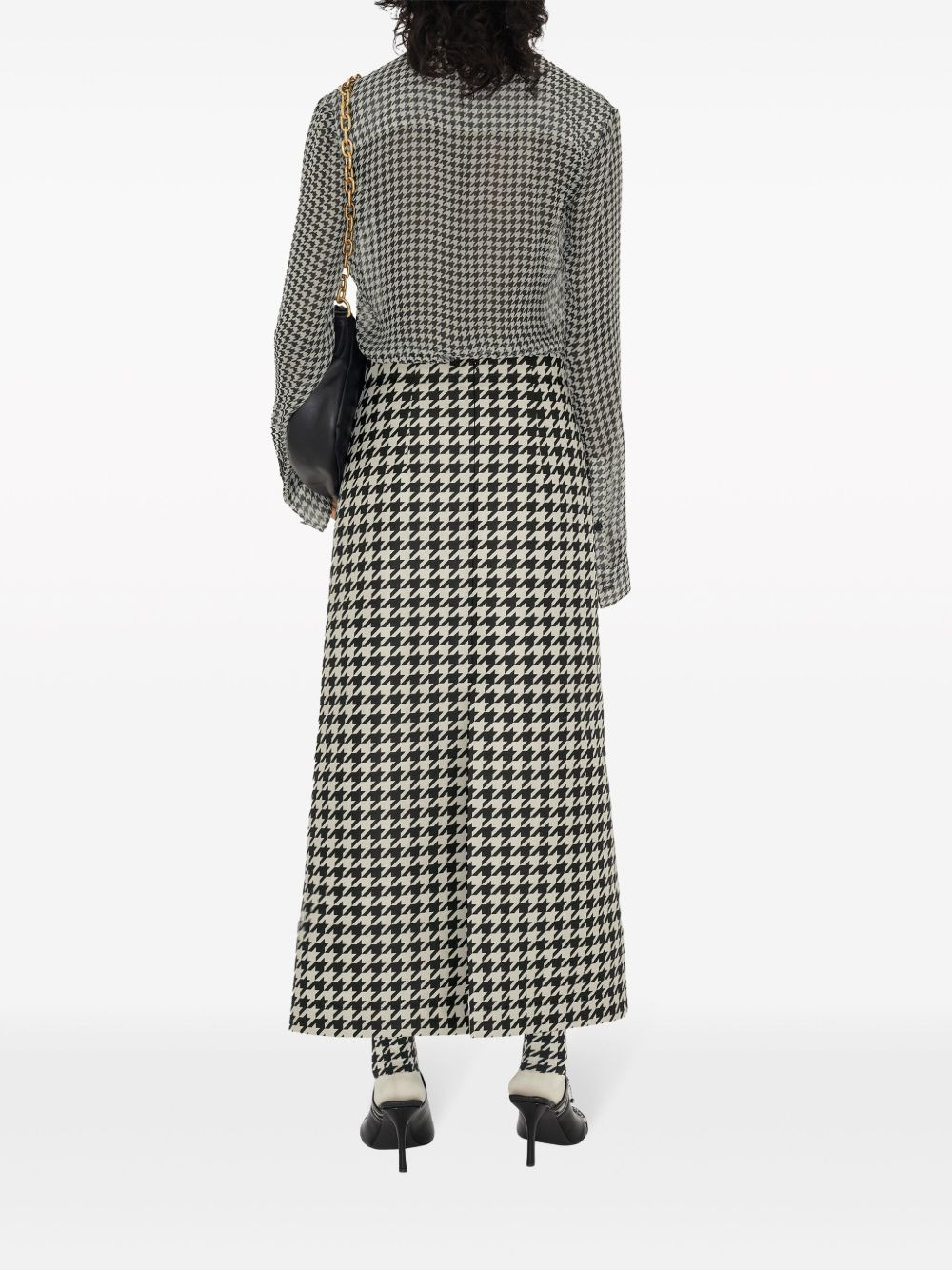 houndstooth-pattern gabardine cropped trousers - 4