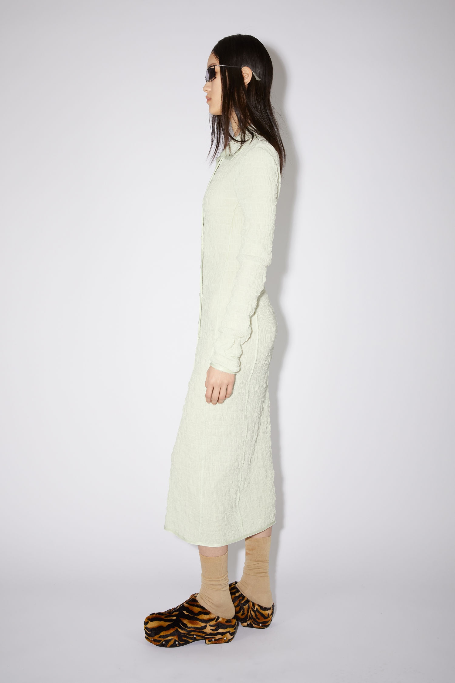 Long sleeve dress - Pale green - 4