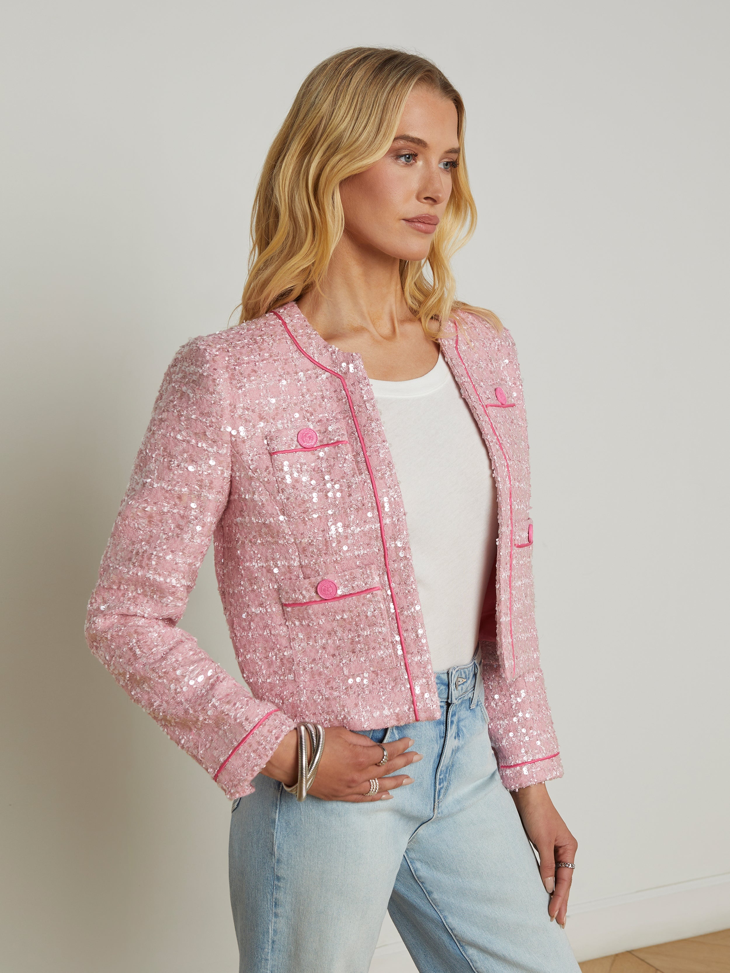 Niko Sequin Tweed Jacket - 3