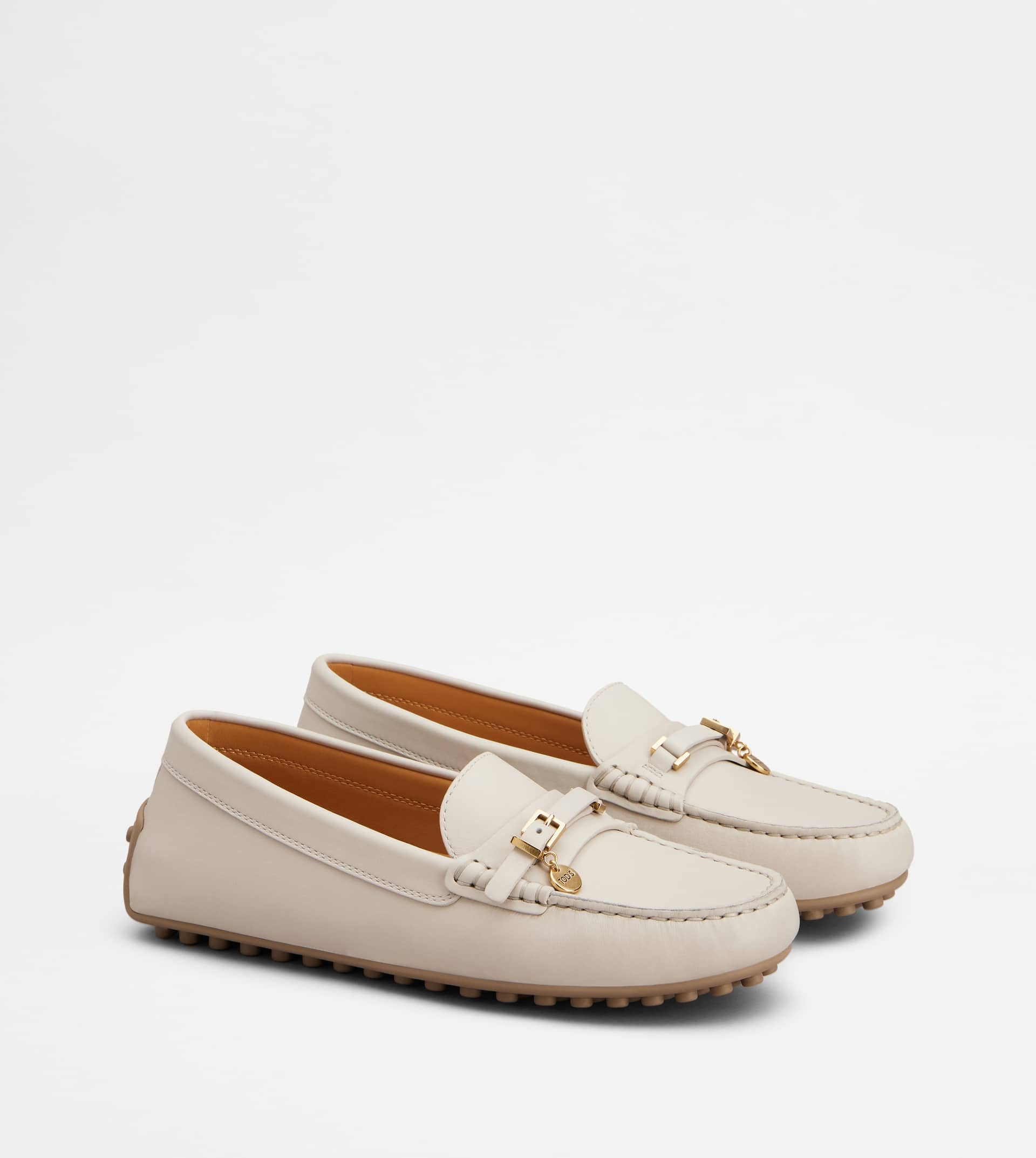 CITY GOMMINO DRIVING SHOES IN LEATHER - OFF WHITE - 2