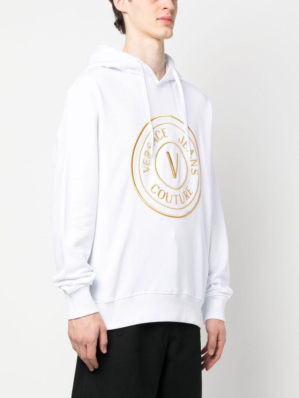 logo-print cotton hoodie - 3