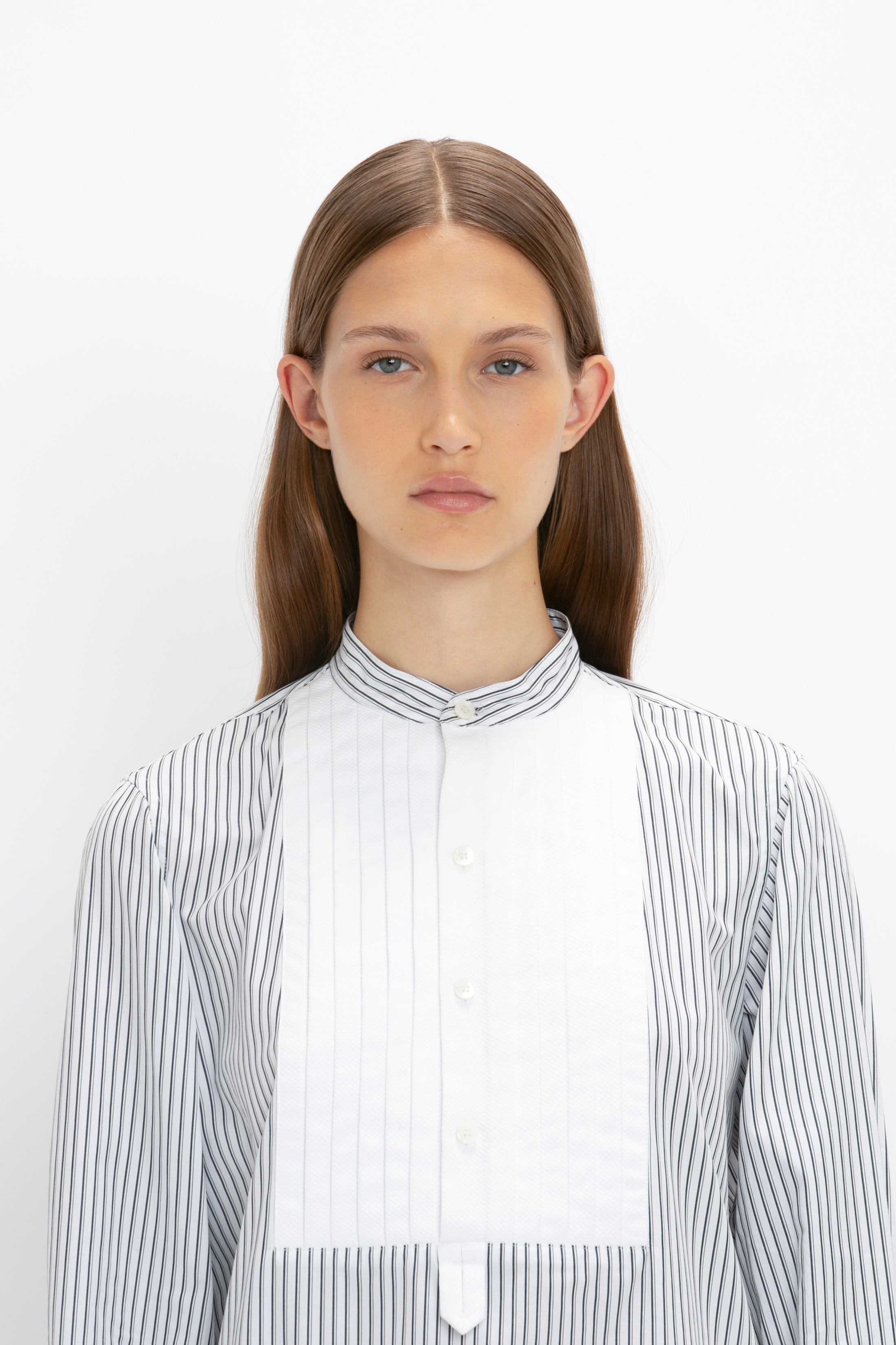 Tuxedo Bib Shirt in Black and Off-White - 7