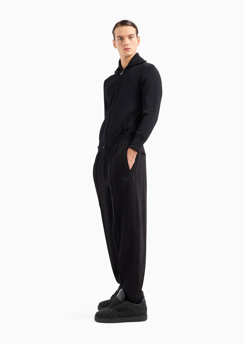 EMPORIO ARMANI Soft-touch jersey joggers with ribbing outlook