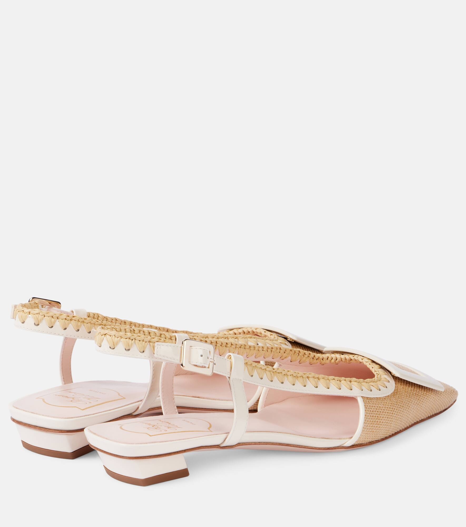 Belle Vivier canvas slingback flats - 2