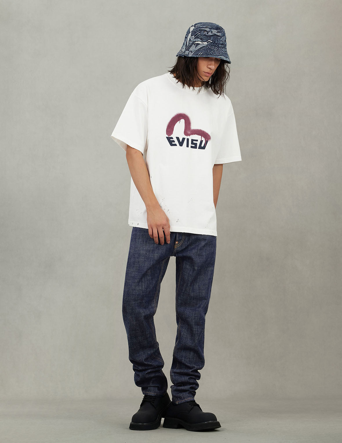 Seagull Print and Pockets Carrot Fit Jeans #2017 - 5