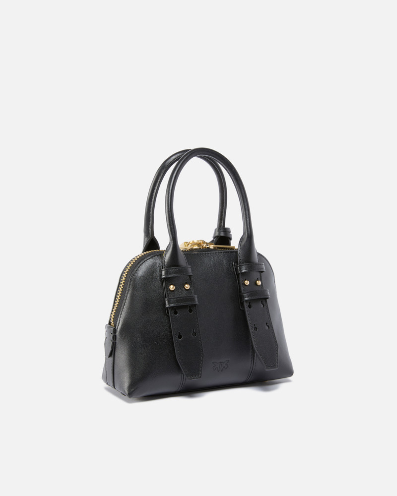 PINKO LEATHER MINI ESCAPE BAG BOWLING BAG outlook