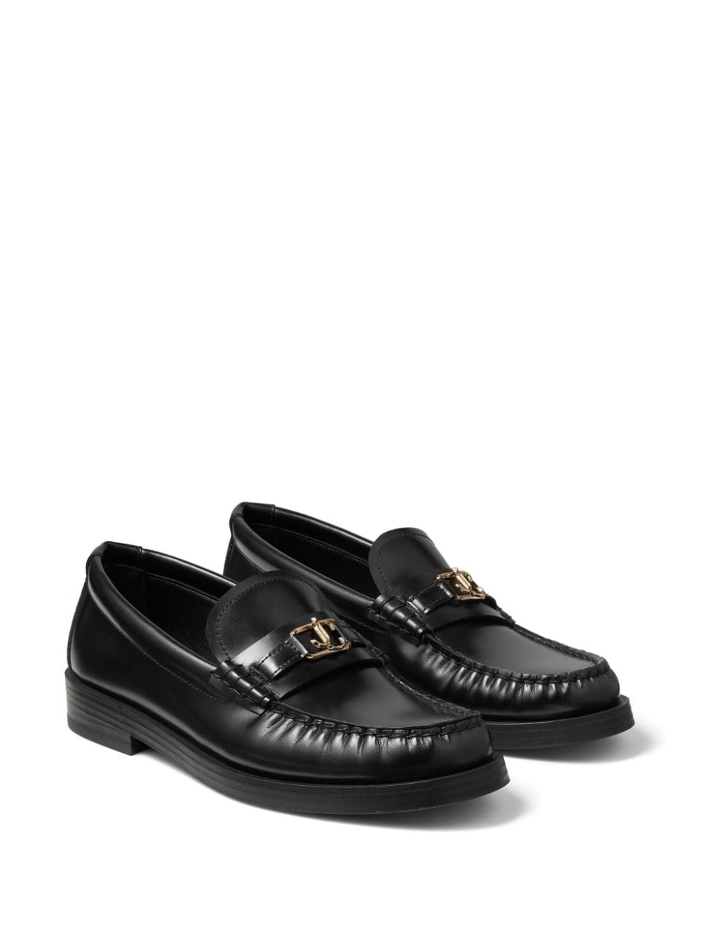 Addie logo-plaque leather loafers - 2