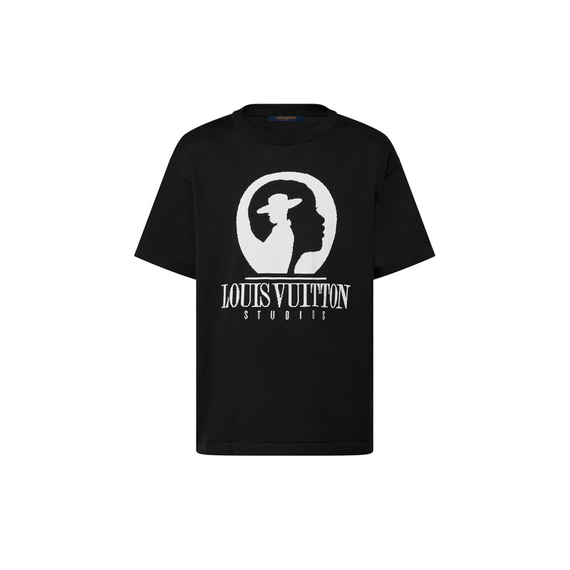 Short-Sleeved Cotton Intarsia Crewneck 1