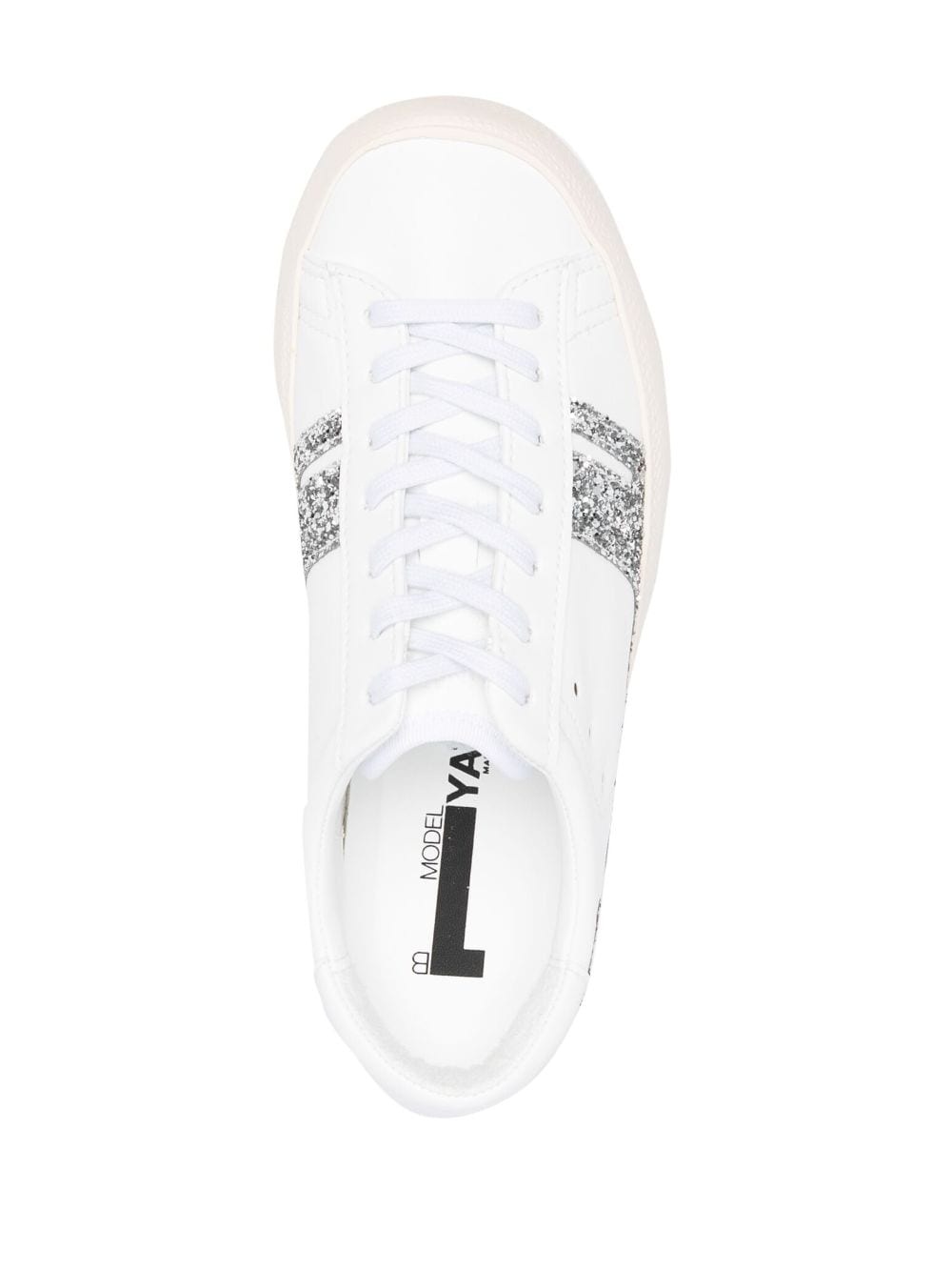 glitter-trim low-top sneakers - 4