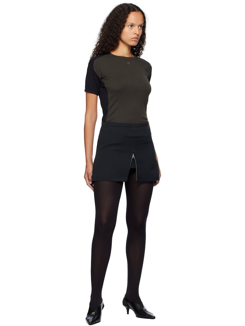 courrèges Black Tailored Zipped Twill Miniskirt outlook