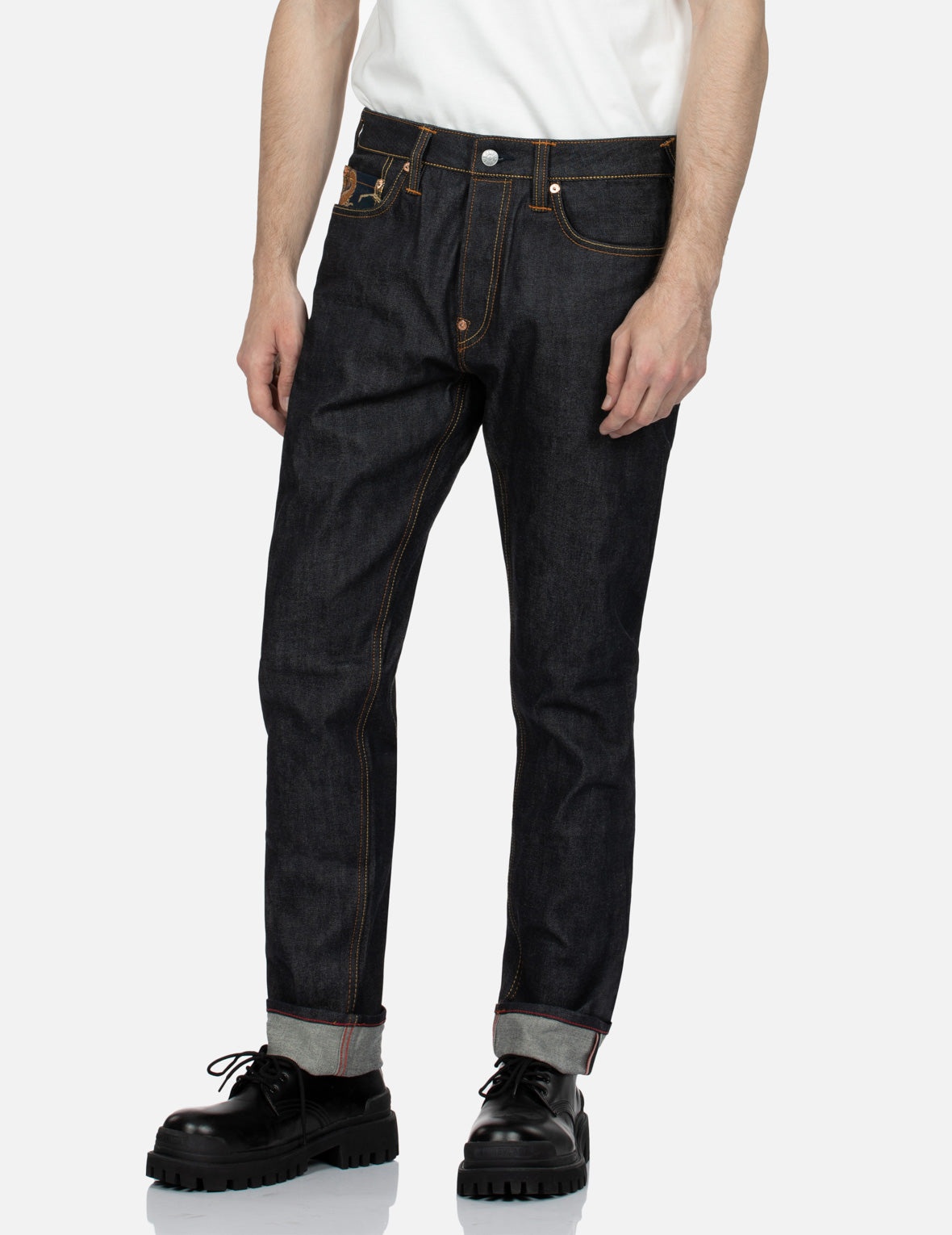 Brocade and Seagull Multi-Pocket Carrot Fit Jeans #2017 - 8