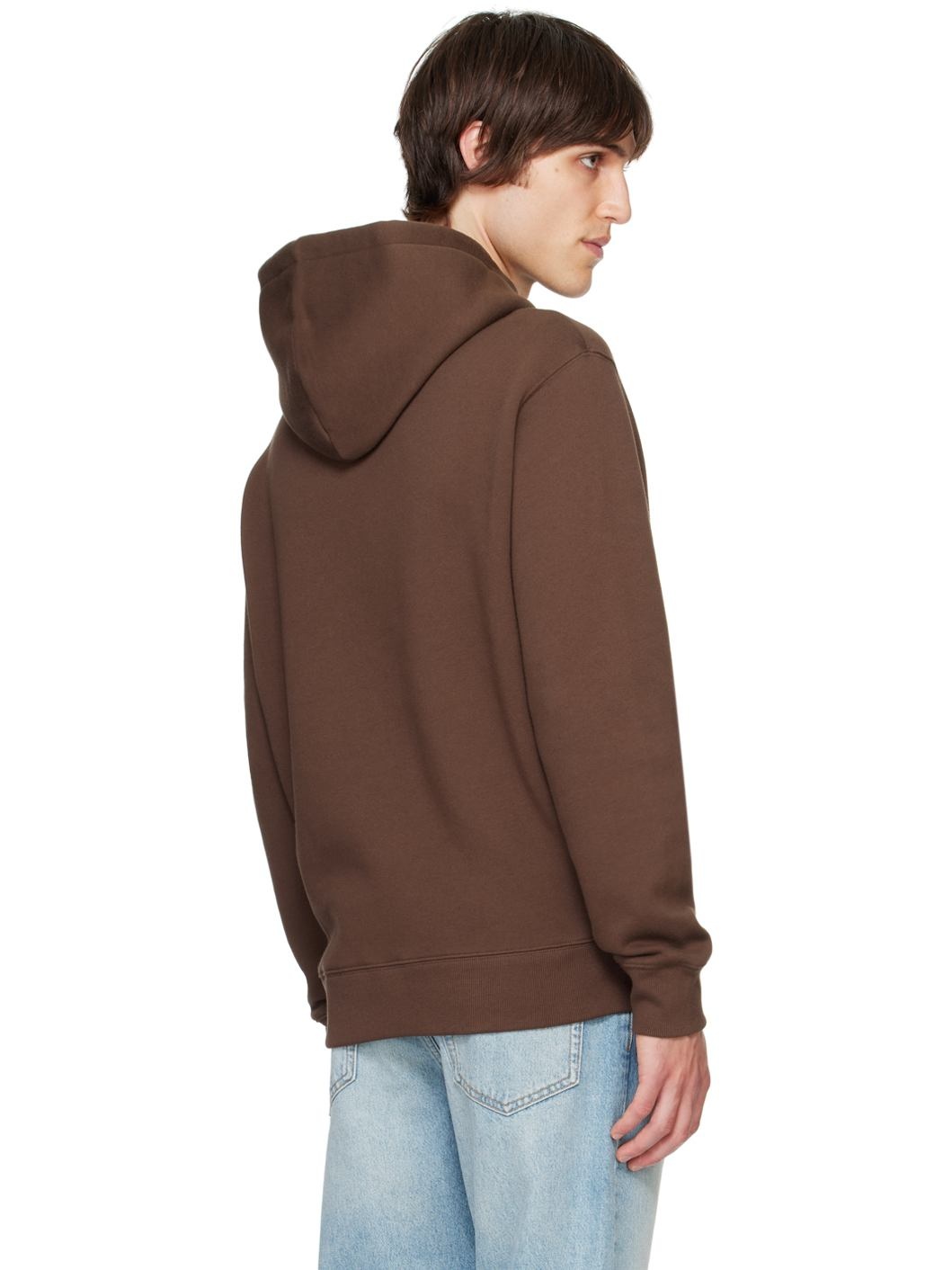 Brown Bold Fox Head Patch Hoodie - 3
