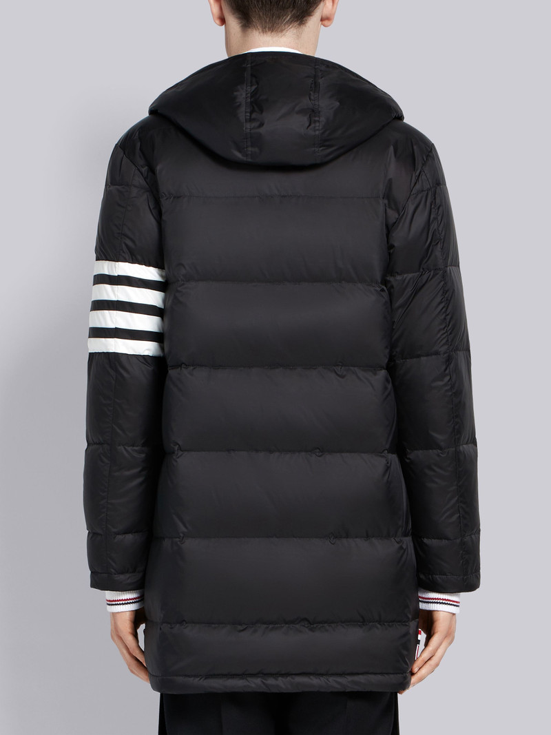 Black Down-filledmatte Nylon 4-bar Snap-front Coat 3
