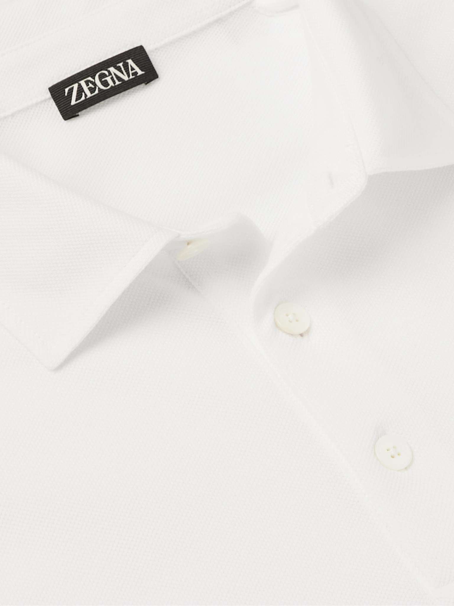 Slim-Fit Suede-Trimmed Cotton-Piqué Polo Shirt - 9
