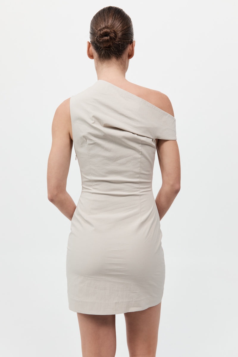 Soft Sculptural Mini Dress - Creme - 6