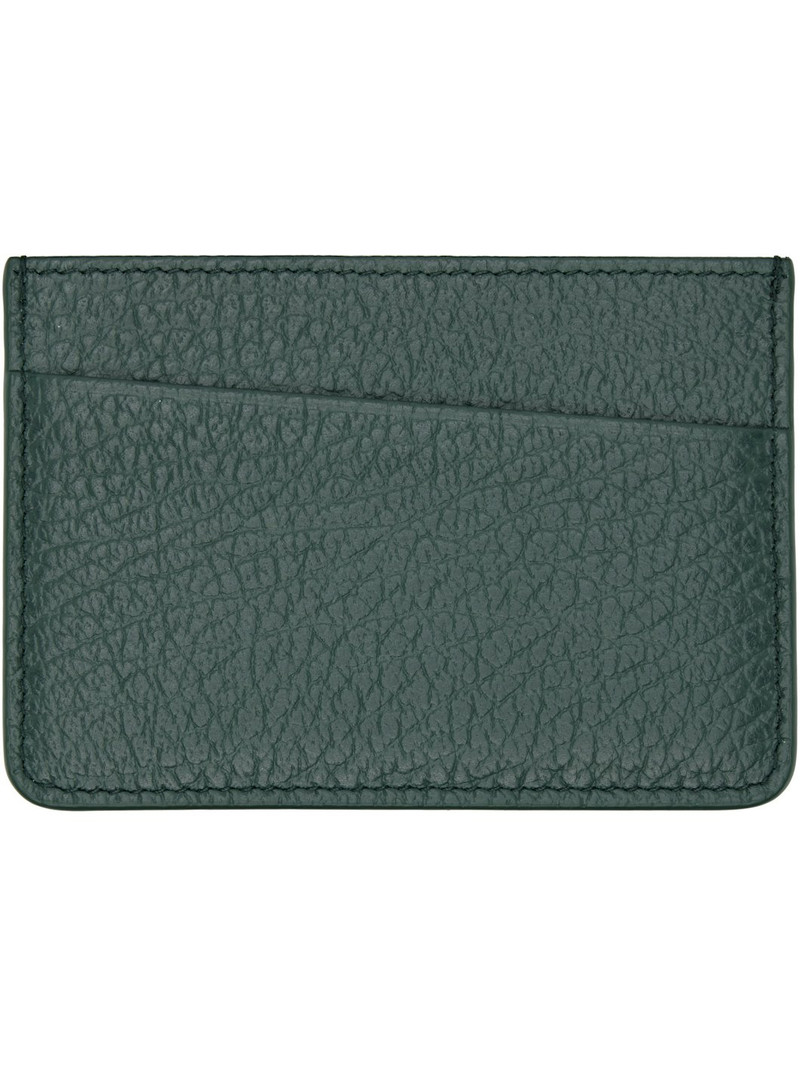 Maison Margiela Green Four Stitches Card Holder outlook