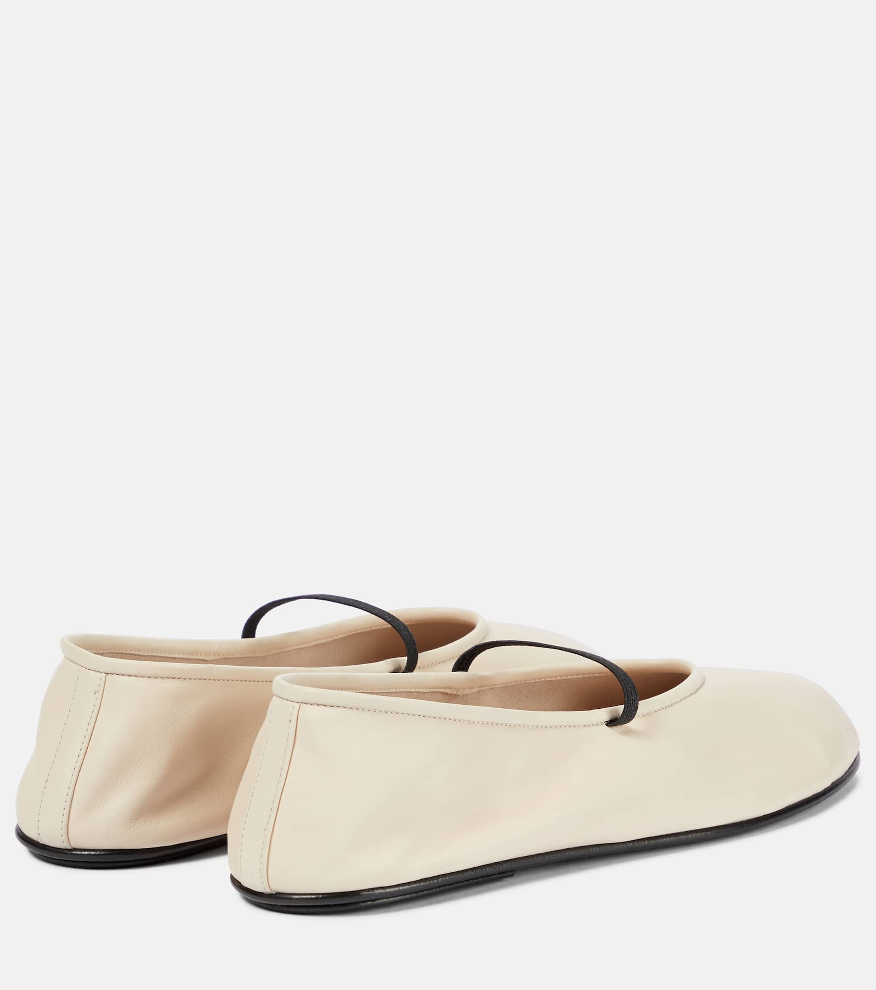 Elastic leather ballet flats - 3