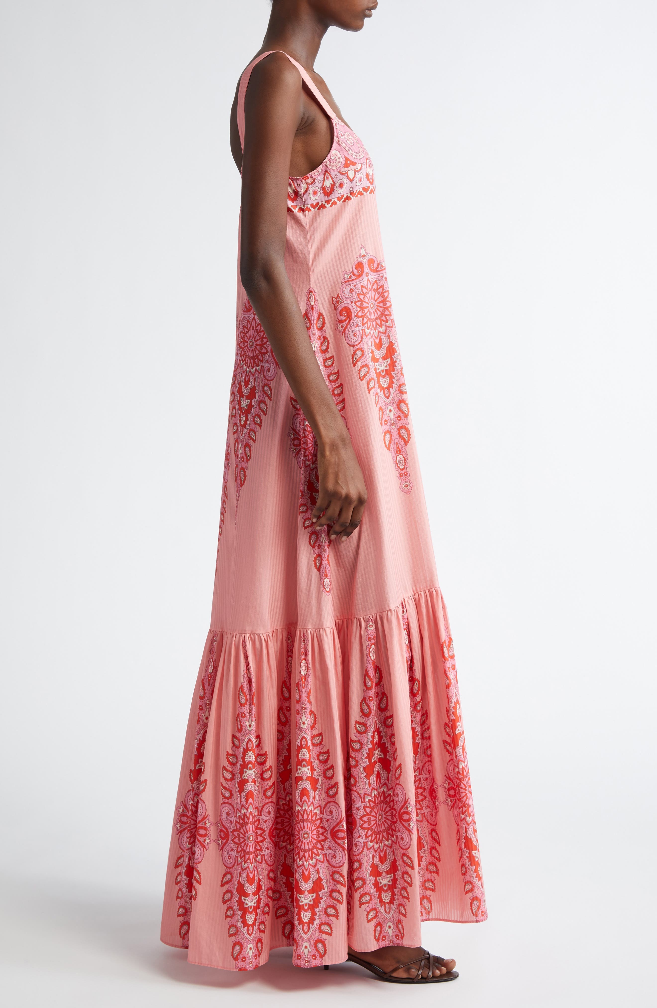 Etro Paisley Cotton & Silk Maxi Dress in Stampa F.do Rosa at Nordstrom - 3