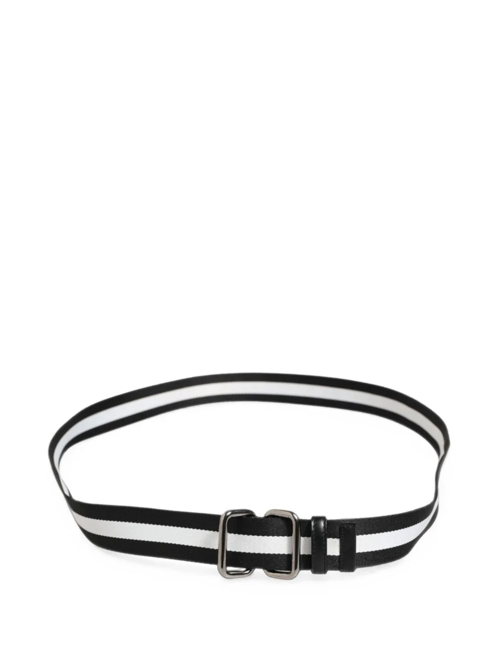 striped metal-buckle belt - 1