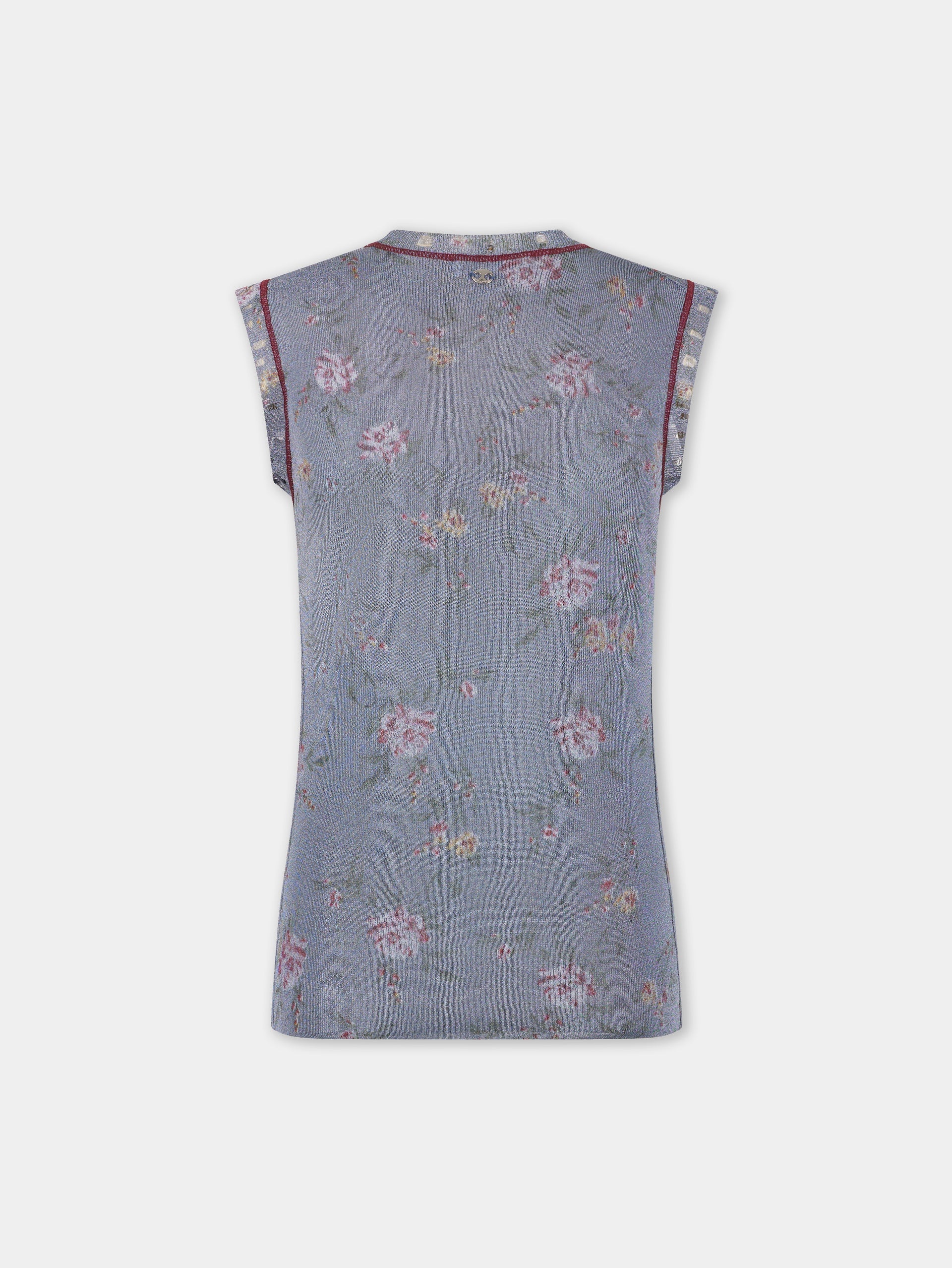 BLUE TANK TOP IN LUREX VISCOSE KNIT - 7