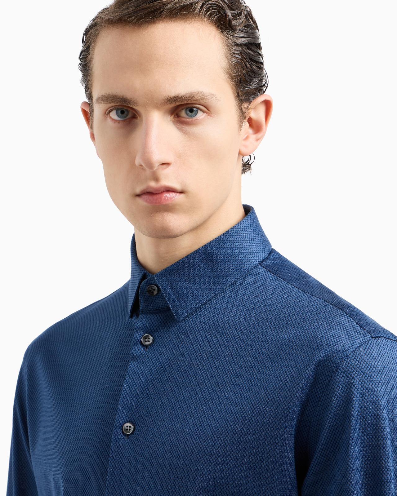 SLIM-FIT MICRO-ARMURE COTTON-JERSEY SHIRT - 5