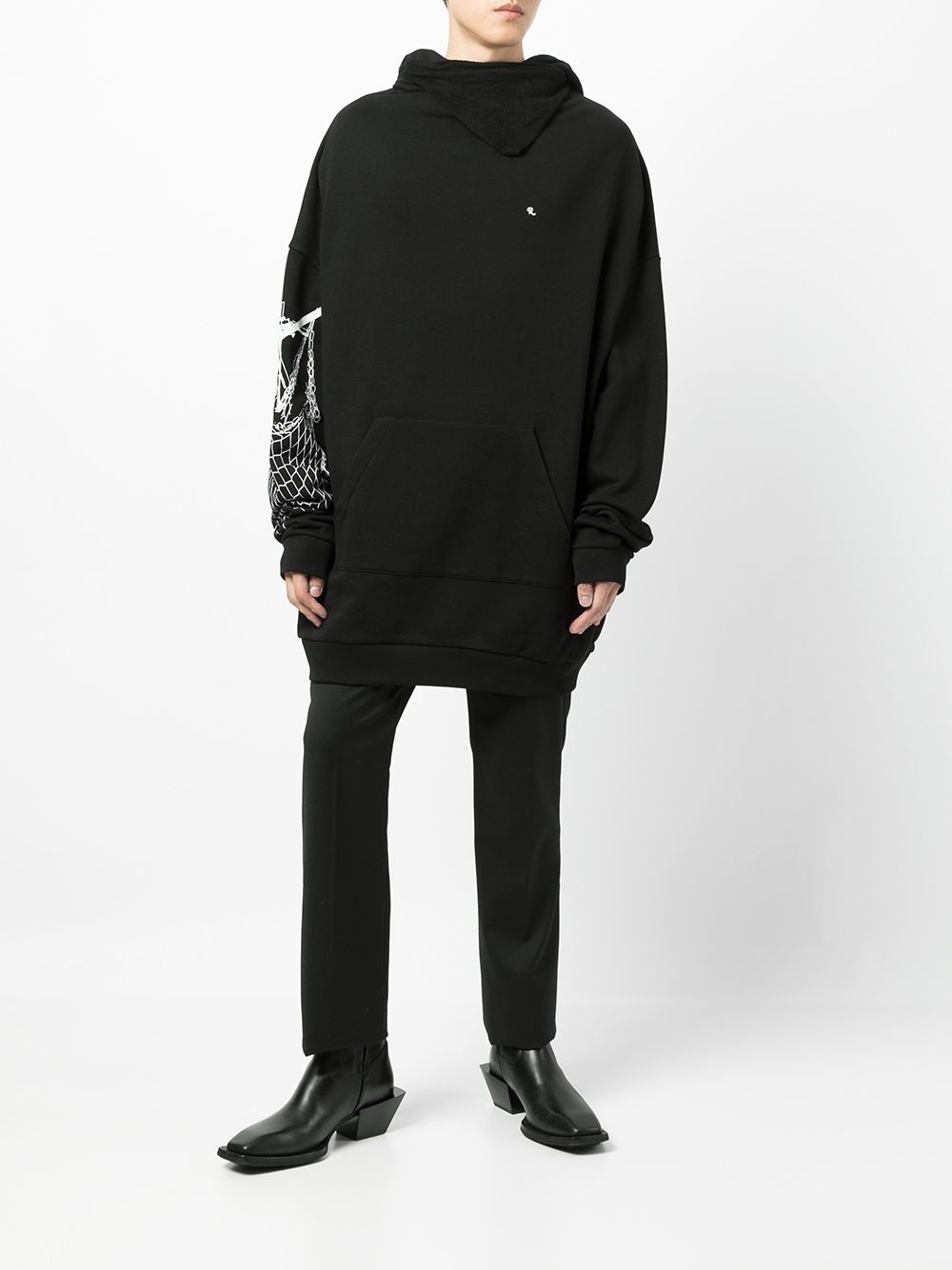 printed scarf hoodie - 6