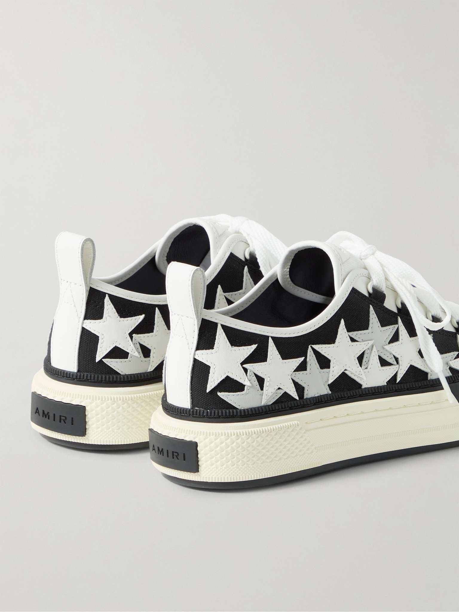 Appliquéd Leather and Canvas Sneakers - 5