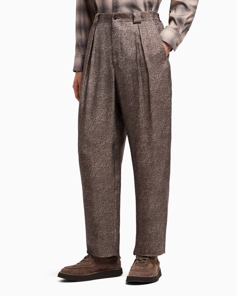 GIORGIO ARMANI TEXTURED VISCOSE PLEATED TROUSERS outlook