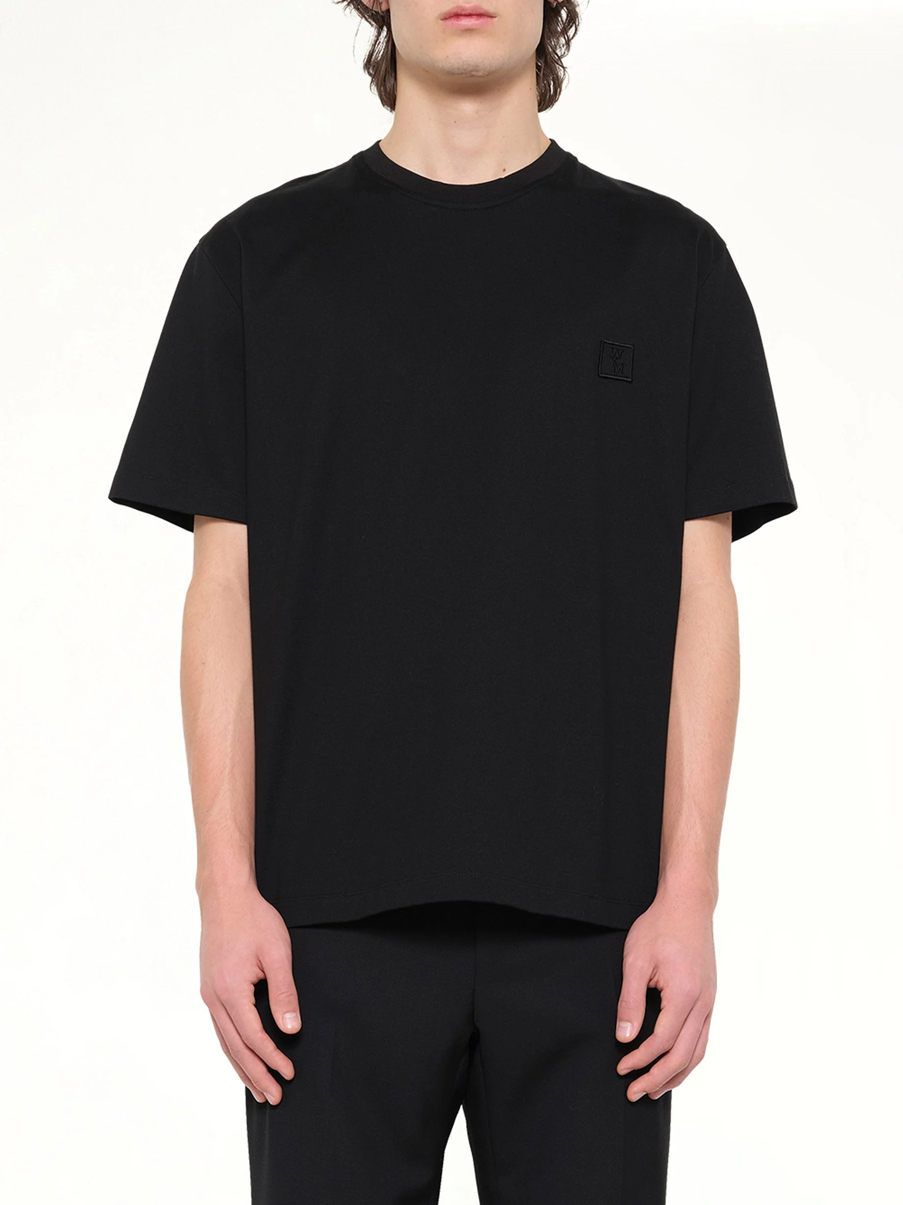 Flower Print T-Shirt in Black - 1