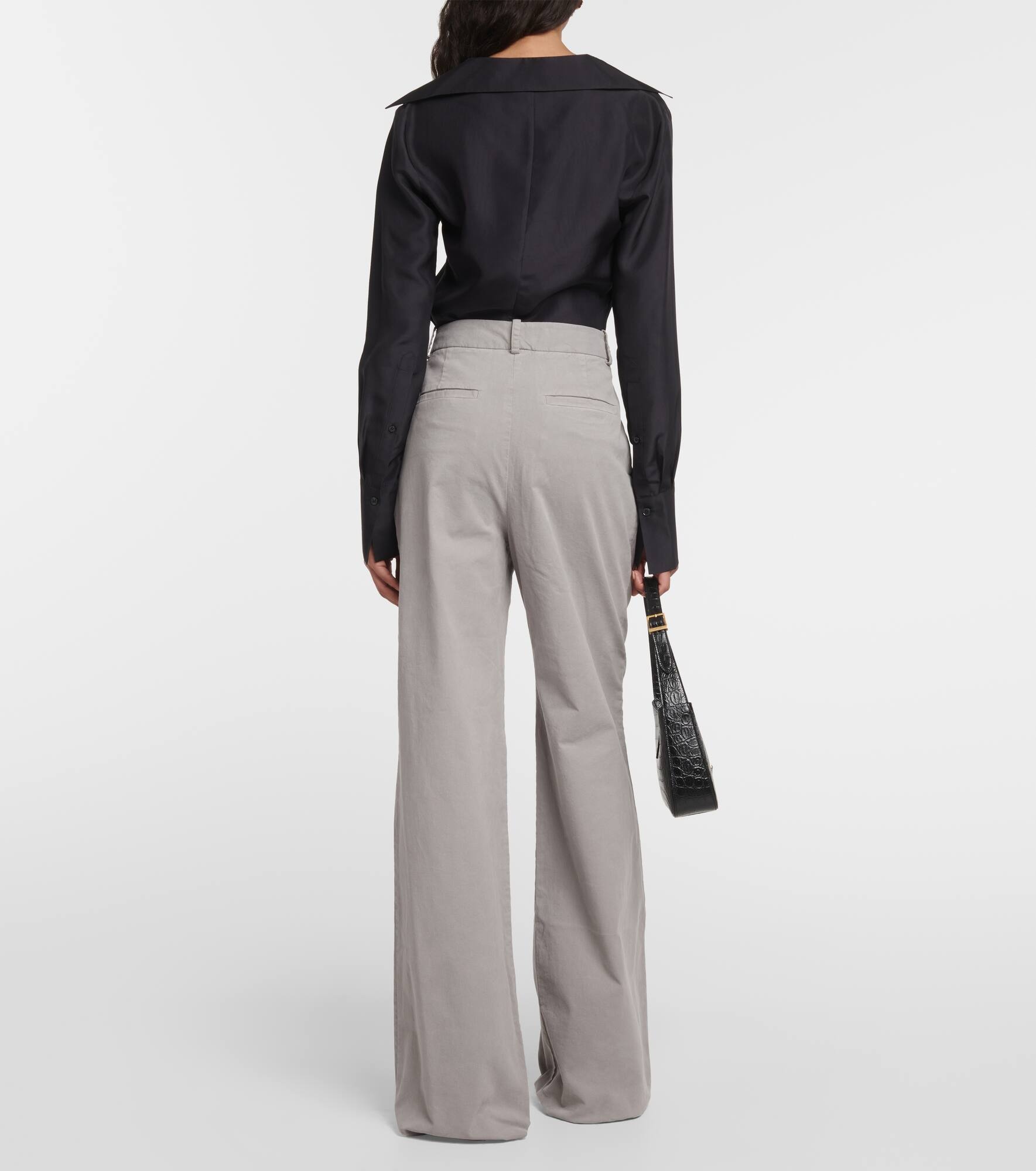 Flavie cotton-blend wide-leg pants - 3