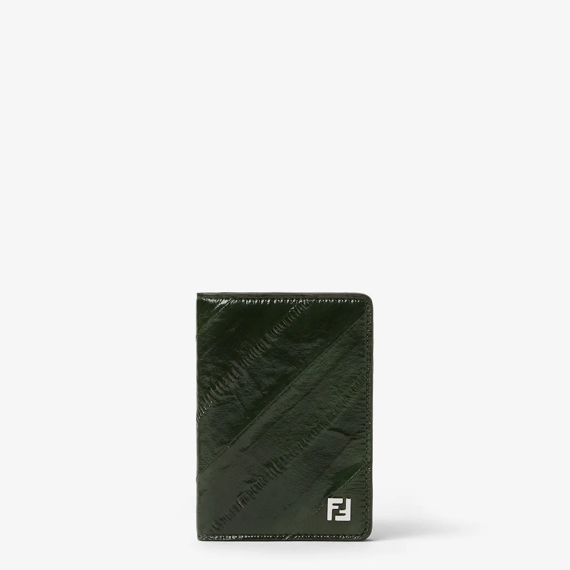 FF Squared Card Holder Dark green inlaid hagfish leather card holder - 1