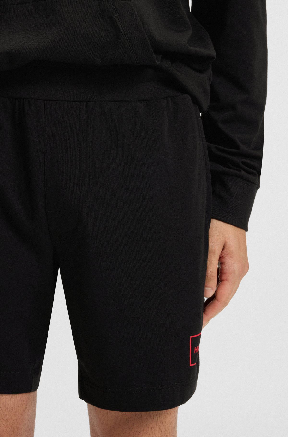 STRETCH-COTTON SHORTS WITH FRAME LOGO - 5