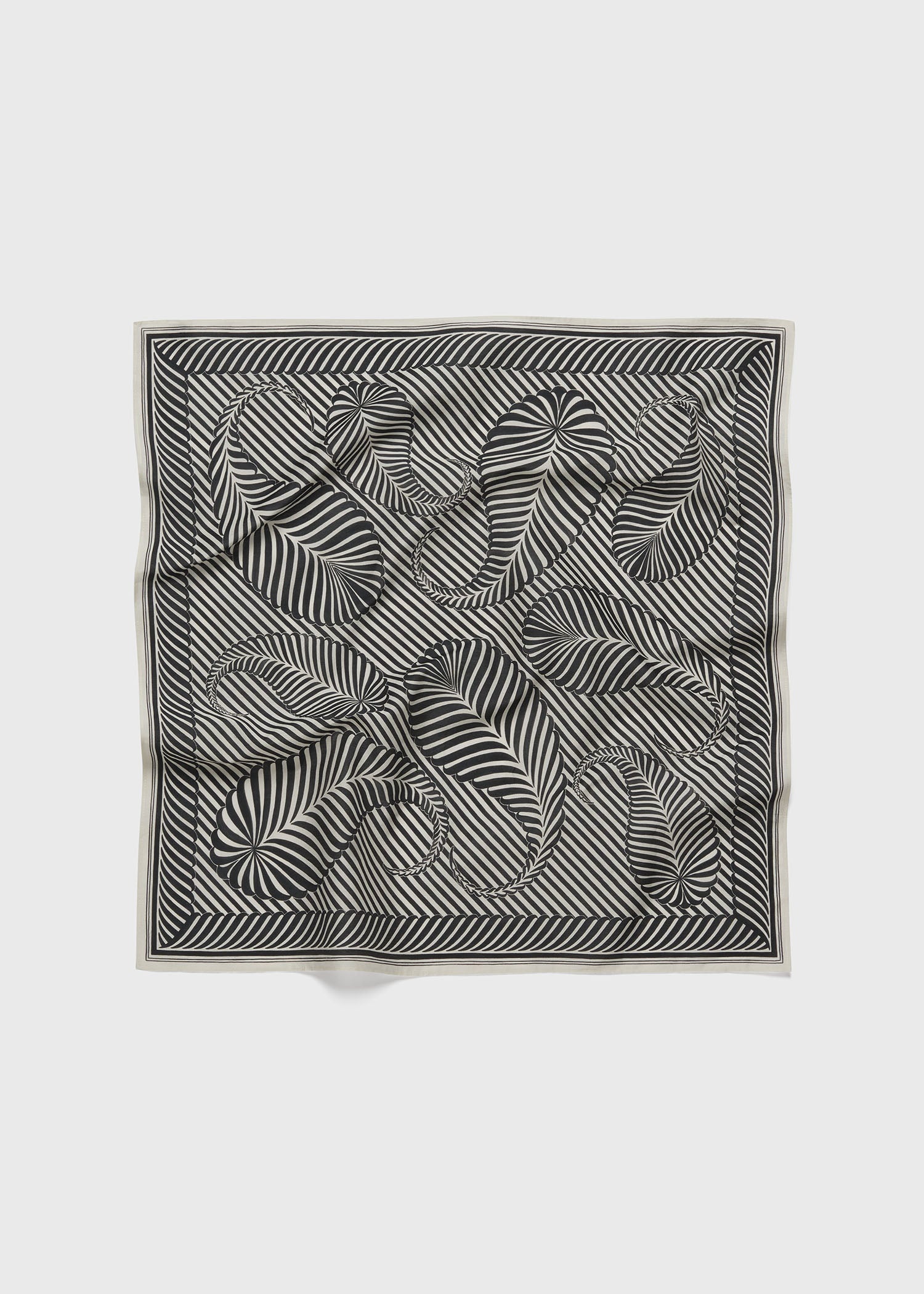 Paisley silk cotton scarf black - 4