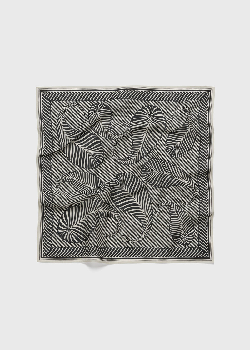 Paisley silk cotton scarf black 4