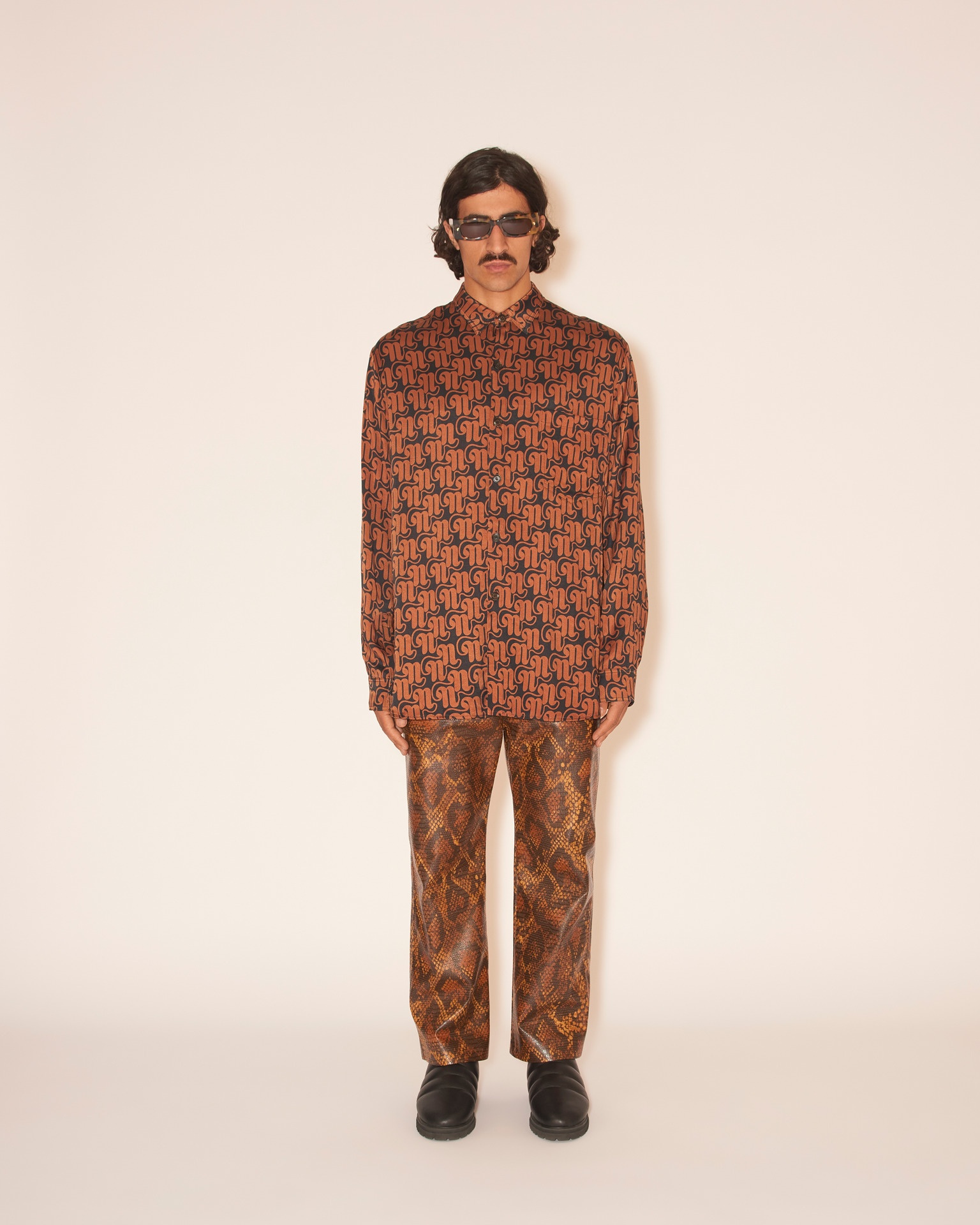 JARI - Long-sleeve shirt - Art nouveau tan/black - 3